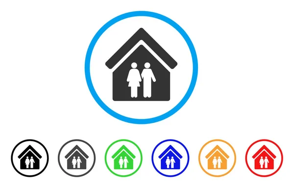 Family House Rounded Icon — Stock Vector