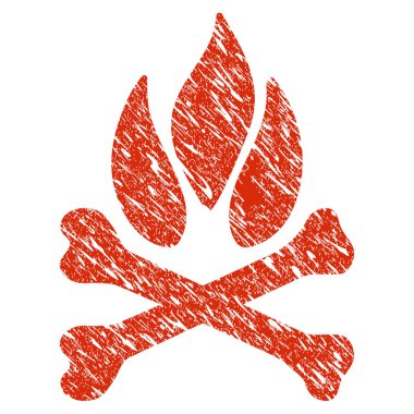 Kemikler kamp ateşi simgesi Grunge filigran