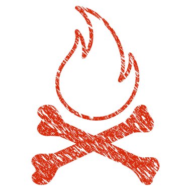 Kemikler cehennem ateşi simgesi Grunge filigran