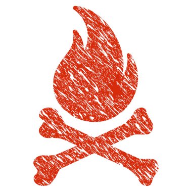 Ölüm Bones alev simgesi Grunge filigran