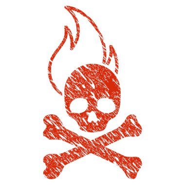 Ölüm ateş simgesi Grunge filigran