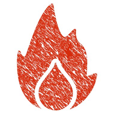 Ateş ve su simgesi Grunge filigran bırak