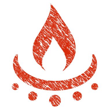 Gaz yakıcı alev simgesi Grunge filigran Jet