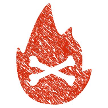 Cehennem ateşi alev simgesi Grunge filigran