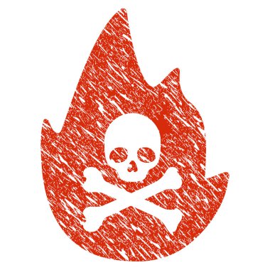 Cehennem ateşi simgesi Grunge filigran