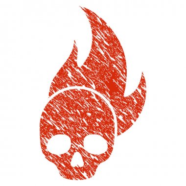 Kafatası yangın simgesi Grunge filigran