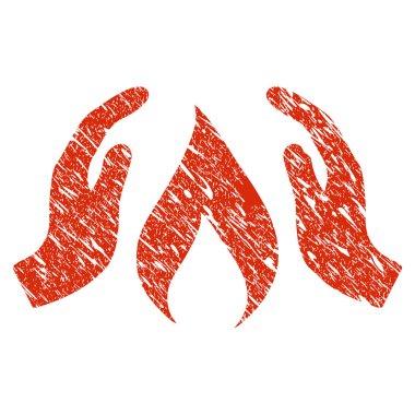 Eller simgesini Grunge filigran ısınmak