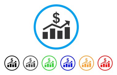 Satış yuvarlak simge grafik