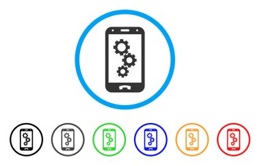 Simge akıllı telefon App Gears yuvarlak