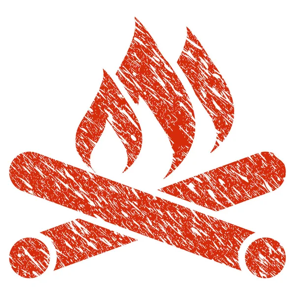 Icona Campfire Grunge Watermark — Vettoriale Stock