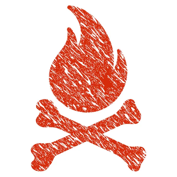 Ölüm Bones alev simgesi Grunge filigran