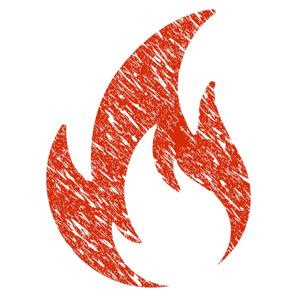Icône de flamme Grunge filigrane — Image vectorielle