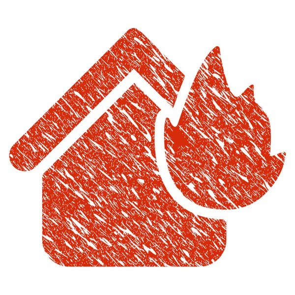 Home Fire Disaster Icon Grunge Watermark — Stock Vector