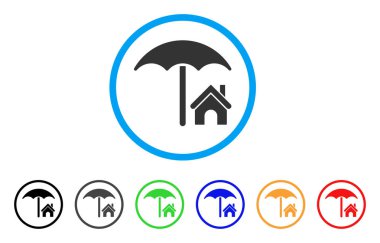 Evin altındaki şemsiye yuvarlak simge
