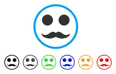 Beyefendi Mustaches yuvarlak simge gülümse