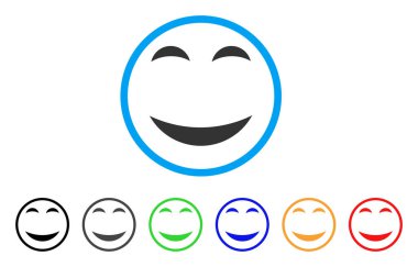 Zevk gülümseme yuvarlak simge