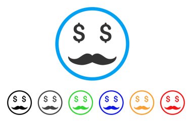 Zengin Mustaches yuvarlak simge gülümse