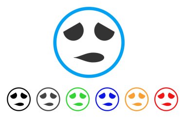 Üzgün ifade gülümseme yuvarlak simge