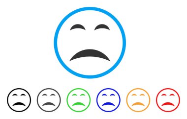 Üzüntü gülümseme yuvarlak simge