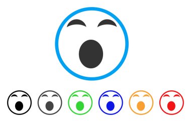 Uykulu gülümseme yuvarlak simge