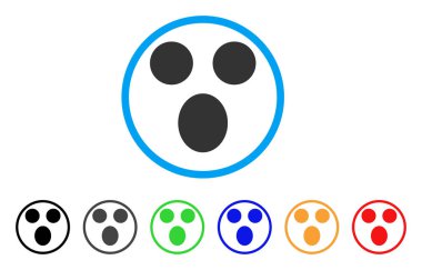 Surprized gülümseme yuvarlak simge