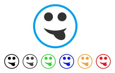 Dil gülümseme yuvarlak simge