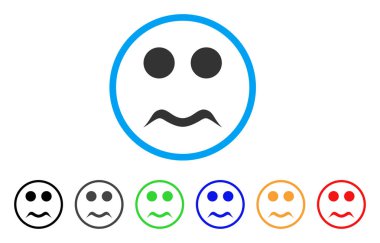 Endişeli gülümseme yuvarlak simge