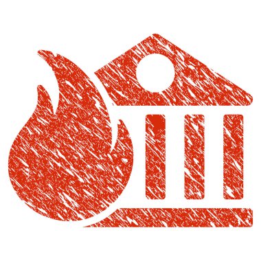 Banka yangın yangın felâketi simgesi Grunge filigran