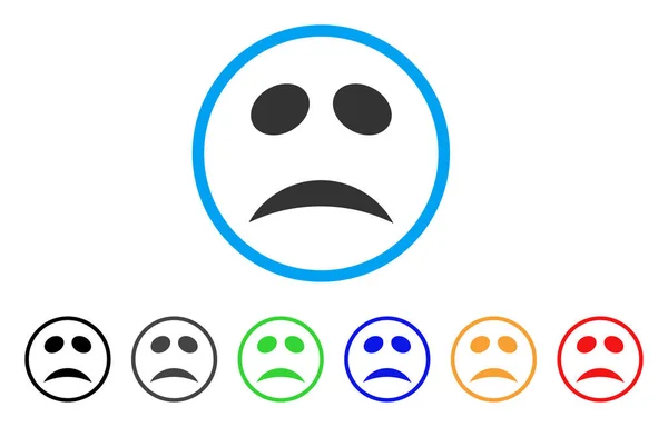 Sad Emotion Smile Rounded Icon — Stock Vector