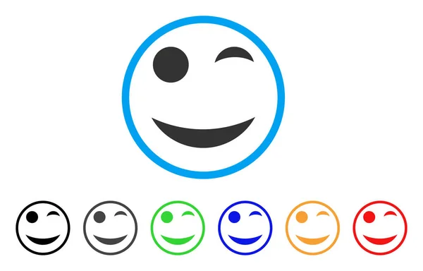 Wink Smile Rounded Icon — Vector de stoc