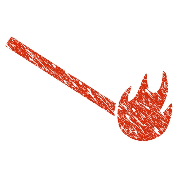 Verbrand Match pictogram Grunge watermerk — Stockvector