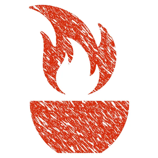Tazón de fuego Icono Grunge marca de agua — Archivo Imágenes Vectoriales