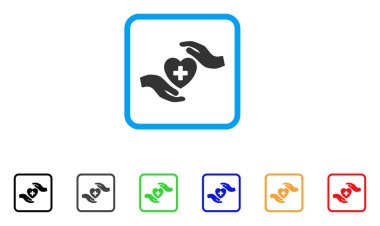 Kardiyoloji eller vektör simge çerçeveli