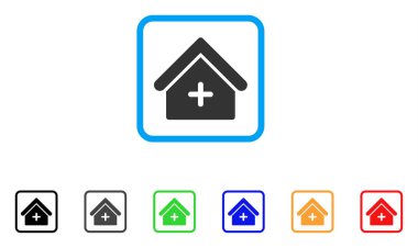 Klinik Binası vektör simge çerçeveli