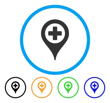 Çapraz harita işaretleyici yuvarlak simge