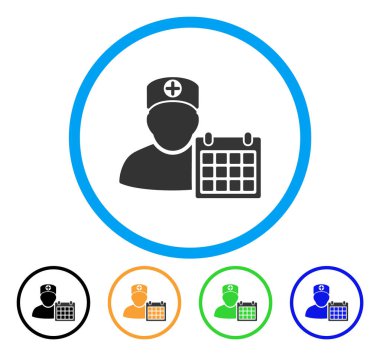 Doktor zamanlama takvim simgesini yuvarlak