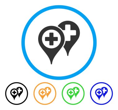Hastane konumları yuvarlak simgesini