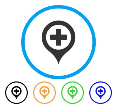 Hastane harita işaretleyici yuvarlak simge