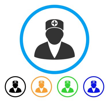 Doktor kişi yuvarlak simge