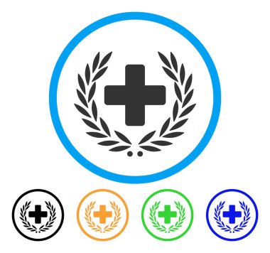 Tıp Ödülü çelenk yuvarlak simge