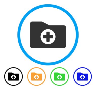 Tıbbi klasör yuvarlak simgesi