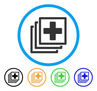 Tıbbi öğeleri yuvarlak simge