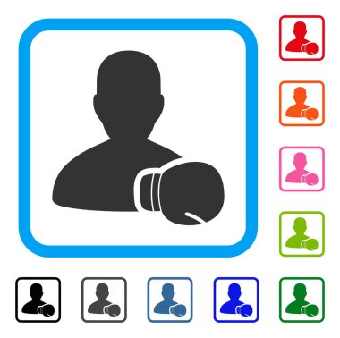 Boks sporcu simgesi çerçeveli