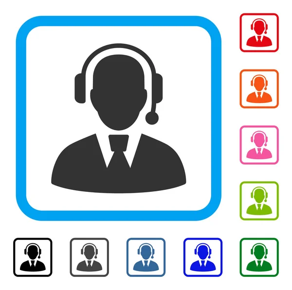 Callcenter Manager ingelijst pictogram — Stockvector