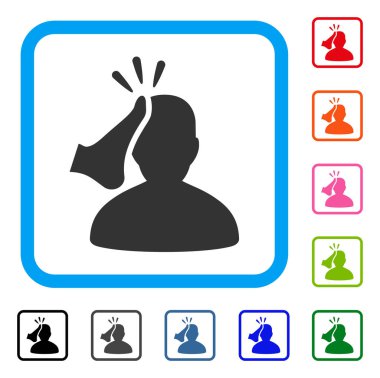 Kick boks simgesi çerçeveli