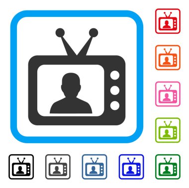 TV hoparlör simgesi çerçeveli