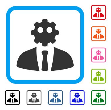 Yapay ofis çalışanı simgesi çerçeveli