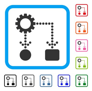 Akış şeması yapılandırma simgesi çerçeveli
