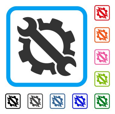 Dişli ve anahtar seçenekleri araçlar simgesi çerçeveli