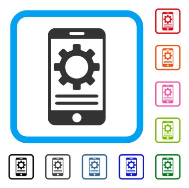 Mobil ekran seçenekleri çerçeveli simgesi dişli